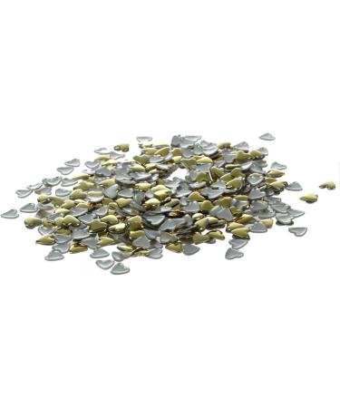 Bstepompre 300x 3d Metal Alloy Gold Silver Heart Art Tips Design Decorations DIY - Buy Online on GoSupps.com
