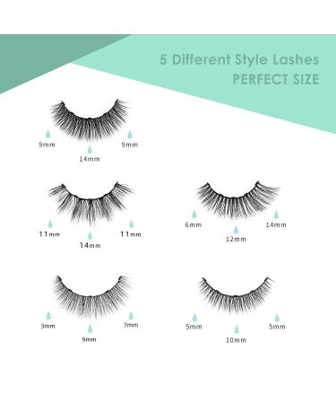 Magnetic Eyelashes with Eyeliner Kit - 5 Pairs Fluffy Lashes, 2 Tubes Magnetic Eyeliner, Tweezers - 3D Natural Look, Reusable False Lashes - Waterproof, Easy to Wear, No Glue Needed - Buy Online on GoSupps.com