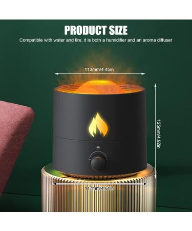 Flame Aroma Diffuser Humidifier 180ml - Noiseless Essential Oil Diffuser for Home Office & Yoga - Black with Auto Shut-Off - Buy Online on GoSupps.com