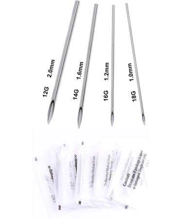 100Pcs Sterile Body Piercing Needles - 12G 14G 16G 18G for Ear & Nose Piercings - International Shipping Available - Buy Online on GoSupps.com