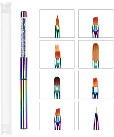 RIYAN Dual Ended Nail Art Acrylic UV Gel Extension Builder Flower Painting Pen Brush UV Gel Nail Art Brush Manicure Tool 6 - Buy Online on GoSupps.com