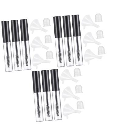 Beavorty 3 Sets Mascara Tube Funnel Mascara Sample Containers Clear Lash Mascara DIY Mascara Plastic Black