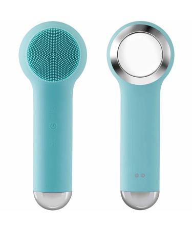 Facial Cleansing Brush, Face Scrub Brush for Men & Women, Rechargeable Face Brushes for Cleansing and Exfoliating, Electric Face Scrubber Cleanser Brush for Deep Cleansing (Purple) Cyan