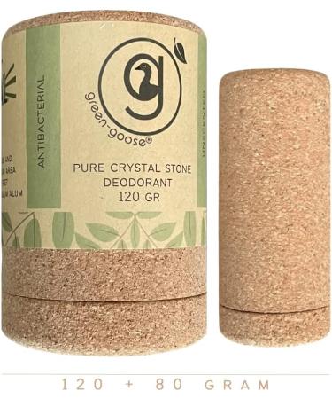 green-goose Alum Deodorant 120 + 80 grams | Pure Crystal Stone | Long-lasting Deodorant and Aluinstick - Buy Online on GoSupps.com