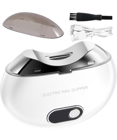 Cushangty Fingernail Trimmer Electric Fingernail Cutter and File Nail Scraps Storage Clipper Rechargeable LCD Digital Display Clipper Light & 3 Speeds for Children Seniors White - Buy Online on GoSupps.com