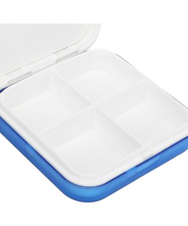 Smart Medication Organizer with Timer Bell Vibration Reminder 4 Compartments Medicine Box for Portable Storage Blue - Buy Online on GoSupps.com