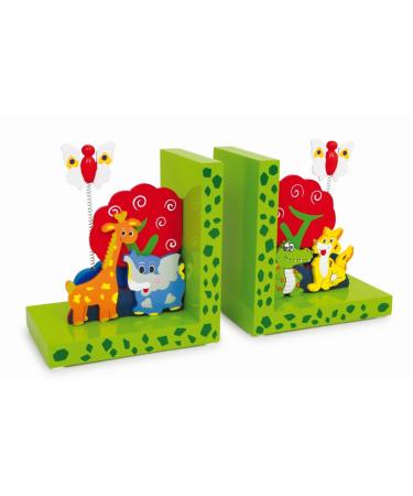 Book supports "Wild animals" made of wood two neat wooden supports with colorful animal motifs a great eye -catcher for the children's room - Buy Online on GoSupps.com