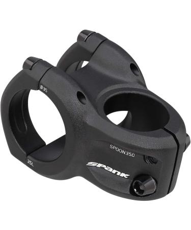 Spank Spoon 350 Stem Black 45mm - Chamfered Bar Clamp, Ultra-Short Stack Height - ASTM 5 Rated for All Mountain, Enduro, Trail, Free Ride, DJ, E-Bikes - Buy Online on GoSupps.com