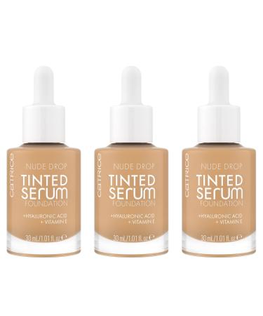 Catrice Nude Drop Tinted Serum Foundation No. 046n Nude Long -lasting matting natural for sensitive skin vegan oil -free without perfume without alcohol 3x30ml) 046n 30 ml (3 pack)