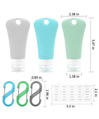 Travel Bottle Set for Toiletries - Leak-Proof Silicone (3 PCS 3 oz) - BPA-Free Refillable Squeezable Accessories for Shampoo Lotion & Cosmetics - Buy Online on GoSupps.com