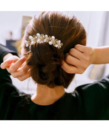 Hair Combs Slides Hair Comb Clips for Women Hair Piece Pins with Pearl Rhinestones Hair Accessory rhinestone hair comb - Buy Online on GoSupps.com
