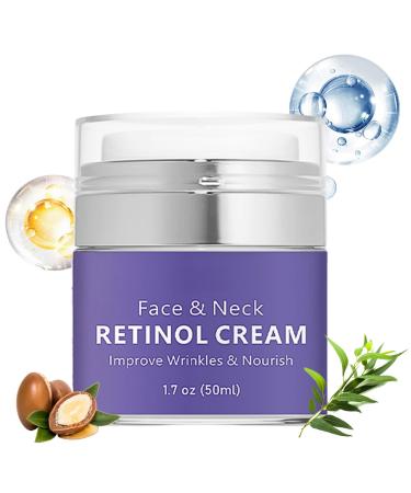 Retinol Cream for Face and Neck- Retinol Night Cream for Face Retinol Collagen Cream Face & Neck Moisturizer with Retinol Anti Wrinkle Deep Hydration Cream Reduce Fine Lines Lifting & Firming