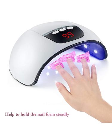MIKIMIQI Dual Nail Forms Set - Poly Gel Kit with 120 Stiletto Nail Molds, 10 Pink Acrylic Nail Tips Clips, Dual-Ended Gel Brush, Nail File for Polygel Extension - Buy Online on GoSupps.com