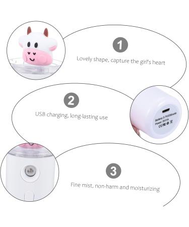 Outanaya Moisturizer Cartoon Humidifier Mini Handy Mist Sprayer Skin Steamer Plastic Material White - Buy Online on GoSupps.com