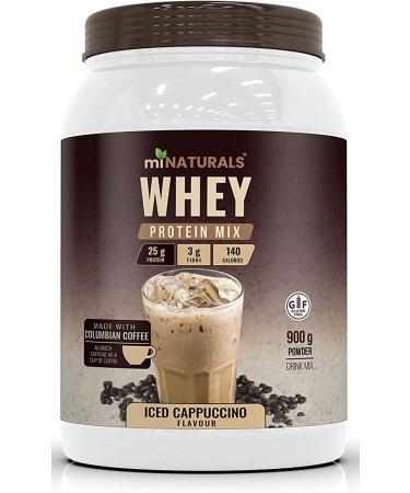 miNATURALS Whey Pure Isolate High Protein Drink Mix Powder For Shakes - 432g (Iced Cappuccino 900g) - with Inulin Fibre - Chicory Root Iced Cappuccino (900g)