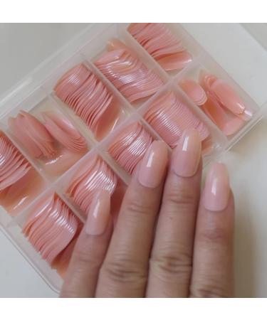 240pc Short Coffin Glossy Ballerina False Nails - DIY Manicure Kit - Nude Pink - 10 Sizes - Buy Online on GoSupps.com