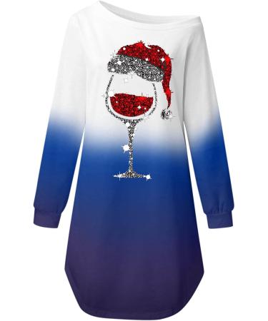 Shop Women's Long-Sleeved Christmas Shirt Dress | Off-Shoulder Autumn Tunic | Funny Reindeer Print | Perfect Party & Holiday Outfit - Buy Online on GoSupps.com