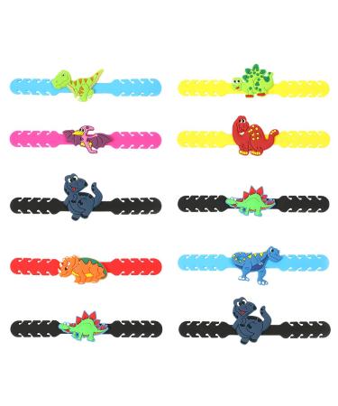 LSxia 10PCS Face Mask Strap Hook Extender Mask Clip, Adjustable Anti-Slip Mask Ear Protector for Extending Masks Buckle Band to Relieve Pressure & Pain for Ear, Suit for Adult & Kid (Cartoon Dinosaur) C-10pcs Cartoon Dinosaur