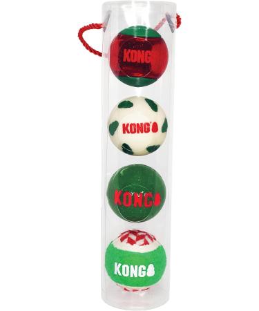 Kong Christmas/ Holiday Festive Balls 4 Pack - Buy Online on GoSupps.com