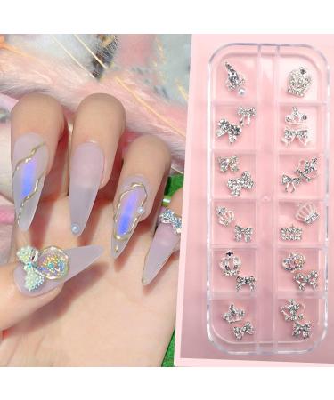 Colorful Butterfly Nail Rhinestones & 3D Silver Bows Set - Manicure Decoration Supplies for Women & Girls - Buy Online on GoSupps.com