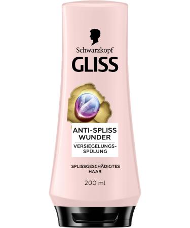 Gliss Anti-Split Ends Conditioner (200 ml) conditioner repairs damaged hair fibers for long-lasting sealing of split ends and 88% fewer split ends