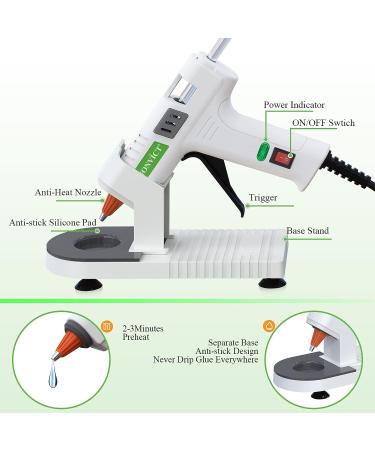MONVICT 40W Mini Hot Glue Gun Kit - Fine Tip, 30 Glue Sticks, Stand & Silicone Mat - DIY Crafts, Home School Projects - White - Buy Online on GoSupps.com