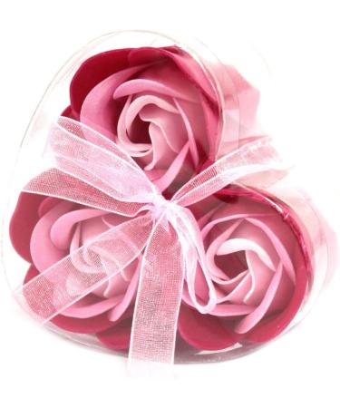 Luxury Pink Soap Roses Set of 3 Romantic Flowers Heart Box. Valentine Day Love Pink Roses Floral Scented. Small Unique Gifts for Her. - Buy Online on GoSupps.com