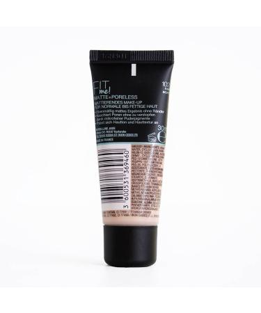 Maybelline Fit Me Matte & Poreless Makeup No. 102 Fair Ivory - Lightweight Liquid Foundation for All Skin Tones 30ml | International Shipping Available - Buy Online on GoSupps.com