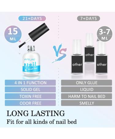 INFELING Nail Tips and Glue Gel Kit - 4 in 1 Gel Nail Set with 500 Clear Square Nails, Acrylic Nail Clippers, Portable Lamp, and Files - DIY Nail Art Supplies - Buy Online on GoSupps.com