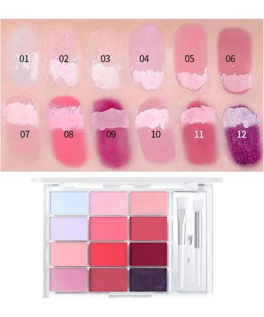 zwxqe Lip Gloss Palette 12 Colors Shine Tint Hydrating Mouth Compact Moisturizing Color Lipstick Makeup for Women Girls Perfect for Daily Wear and Lips 01 - Buy Online on GoSupps.com