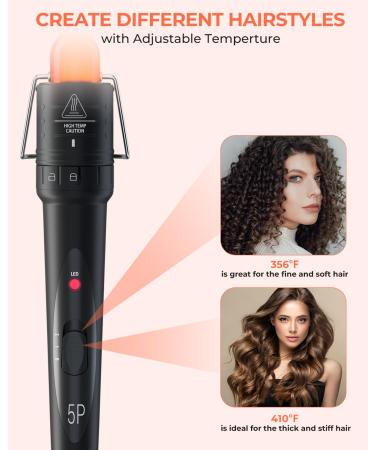 Buy Ohuhu 5 in 1 Curling Iron Set - Interchangeable Ceramic Wave Iron & Gloves - Perfect Gifts for Women & Girls - Mother's Day Black - Buy Online on GoSupps.com