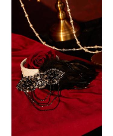 Buy BABEYOND 1920s Headband for Women | Gatsby Costume Accessories | Flapper Feather Hairband in Black - International Shipping - Buy Online on GoSupps.com