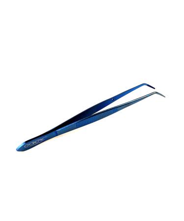 O'Creme Curved Tweezers 6.25 Inch Fine-Point Stainless Steel (6.25  Blue) 6.25 Blue