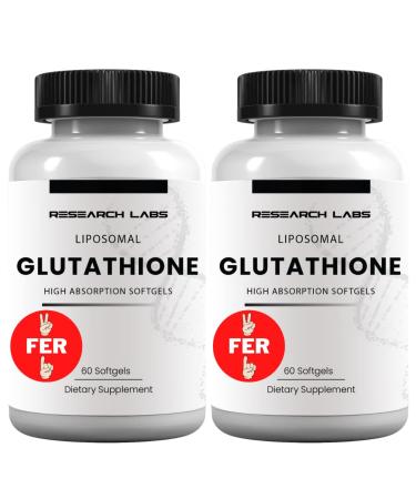 Research Labs Liposomal Glutathione Supplement w/Gluta-IV  100x Enhanced Absorption Over Powder Glutathione. 2 Fer 1 Ad 120 Total Liposomal Softgels
