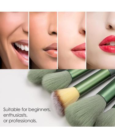 ZKSXOA 13-Piece Makeup Brushes Sets Face and Eye Make-up Brushes for Foundation Powder Concealers Blush and Eyeshadow with Bag Green - Buy Online on GoSupps.com