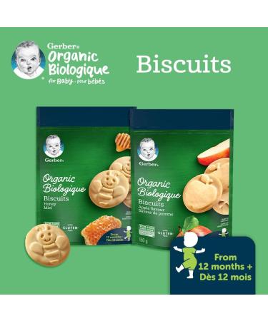 GERBER Organic Biscuits Apple Baby Snacks Biscuits 10+ Months 150 g 6 Pack - Buy Online on GoSupps.com