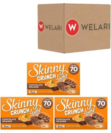 Skinny Crunch 3 x 100g Light Milk Chocolate Orange Bars With Welari Thank You Card Sweet Low 70 Calories Snack (300g) (3PACK) - Buy Online on GoSupps.com