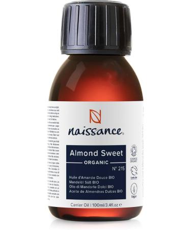 Naissance Organic Sweet Almond Oil 100ml - Cold Pressed Vegan Hexane-Free for Skin Hair & Massage Care - Buy Online on GoSupps.com