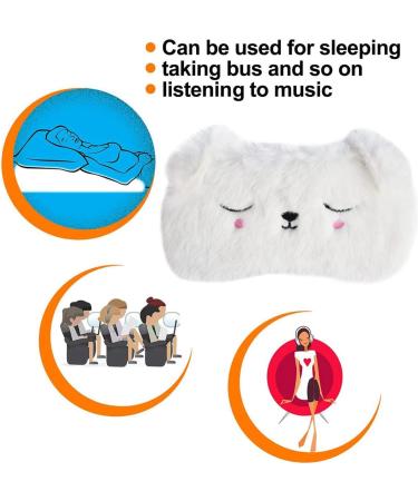 Ulife Mall Cute 3D Pure White Puppy Kids Eye Masks Fluffy Soft Silk Plush Pure White Puppy Sleep Eye Mask Plush Cartoon Eye Cover Novelty Personalised Travel Blindfold for Girls Boys Women- White Pure White_puppy - Buy Online on GoSupps.com