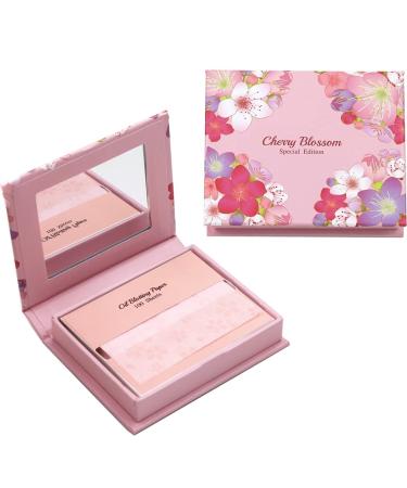 [varuza] Eco-Friendly Cherry Blossom Oil blotting paper with Paper Mirror Case (CHERRY BLOSSOM, 200 Count (with Eco Mirror Case)) 200 Count (with Eco Mirror Case) CHERRY BLOSSOM