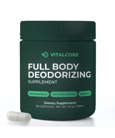 Vital Core Body Deodorizing Supplement - 200mg Chlorophyll Capsules for 24hr Freshness | Gut & Skin Health | Vegan Body Magic Capsules (60ct)
