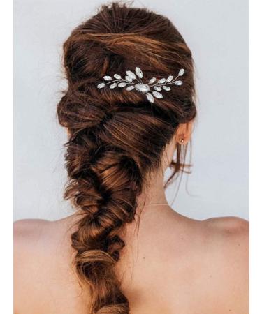 Silver Crystal Bride Wedding Hair Pin - Bridal Hair Piece for Women and Girls - Buy Online on GoSupps.com