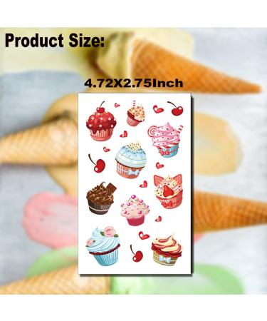Tazimi Donut Party Temporary Tattoos - 140 Styles Dessert, Ice Cream, Cupcake, Candy | Kids Birthday Party Favors - Buy Online on GoSupps.com