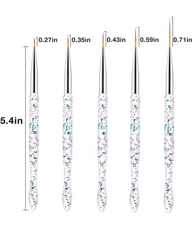 WACURRENTHYD 5Pcs Nail Art Liner Brushes Set - Thin Nail Gel Polish Painting Brushes for Precise Nail Art Designs (7/9/11/15/18mm) - Buy Online on GoSupps.com