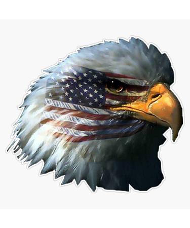 BZ Trading American Flag Bald Eagle Patriotic Vinyl Decal Wall Laptop Bumper Sticker 5inch