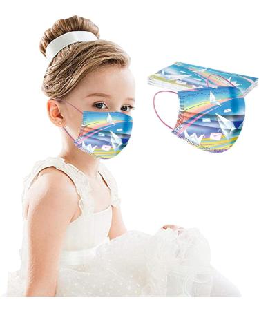 50pc Kids Disposable_Mask 3 Ply Kids Face_Masks for Protection Anti Dust Face Mouth Filter Tools for Children School - Buy Online on GoSupps.com