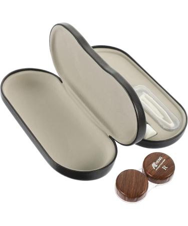 Buy Gatuida 3 Sets of Stylish Glasses Cases - Dual Purpose Travel & Contact Lens Storage - Wooden Grain Design & Leather Finish - Buy Online on GoSupps.com