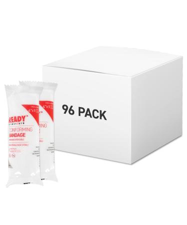 Conforming Stretch Gauze Bandage Roll Individually Packed First Aid Sterile Latex Free Compression Wrap Roll For Wound Dressing Care & Protection (96-Pack 4 inch x 5 yards) By Ready First Aid