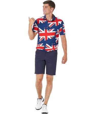 Royal & Awesome Men's Funny Golf Polo Shirt - X-Large Union Jack Design - Buy Online on GoSupps.com