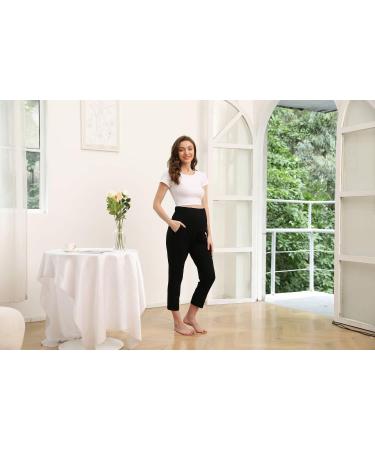 ZUMIY Maternity Lounge Pants - Over the Belly Pregnancy Trousers - Stretchy Activewear with Pockets - Black - Buy Online on GoSupps.com